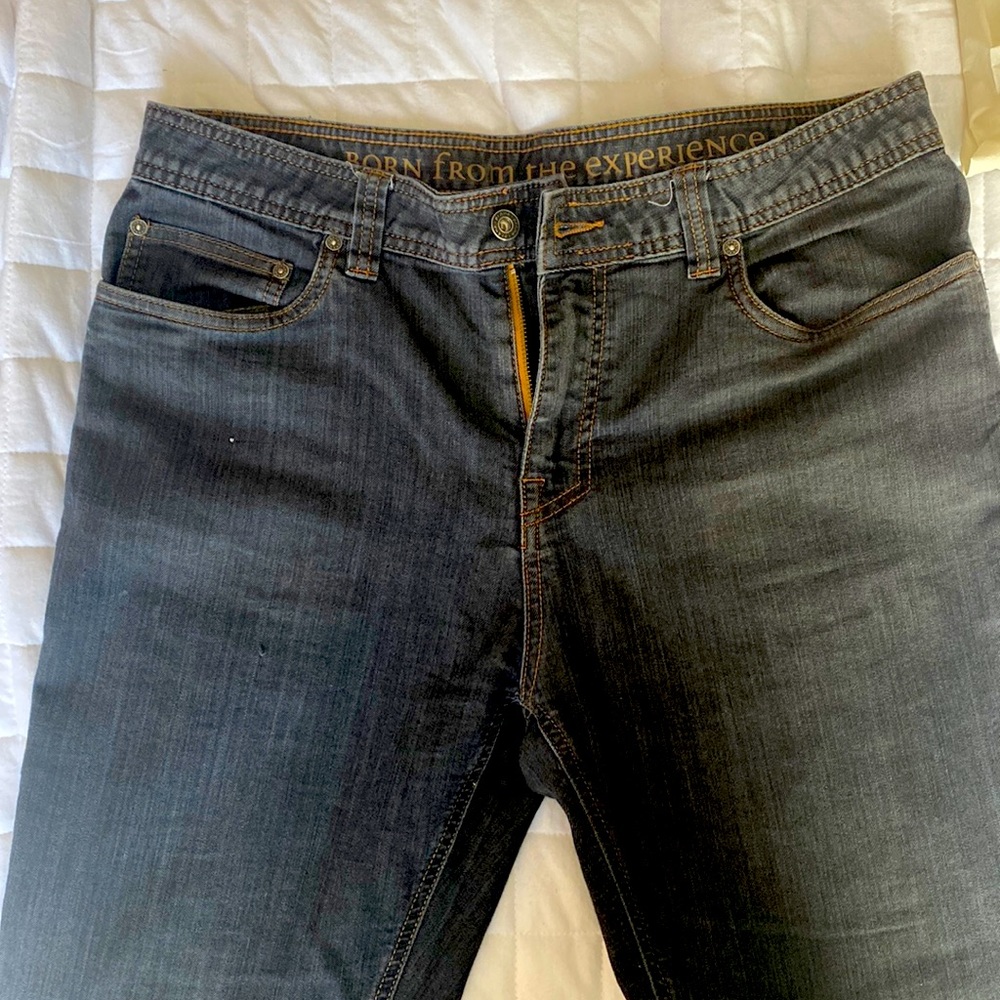 Prana jeans. Very soft and comfortable. But, not my size. Purchased on sale.